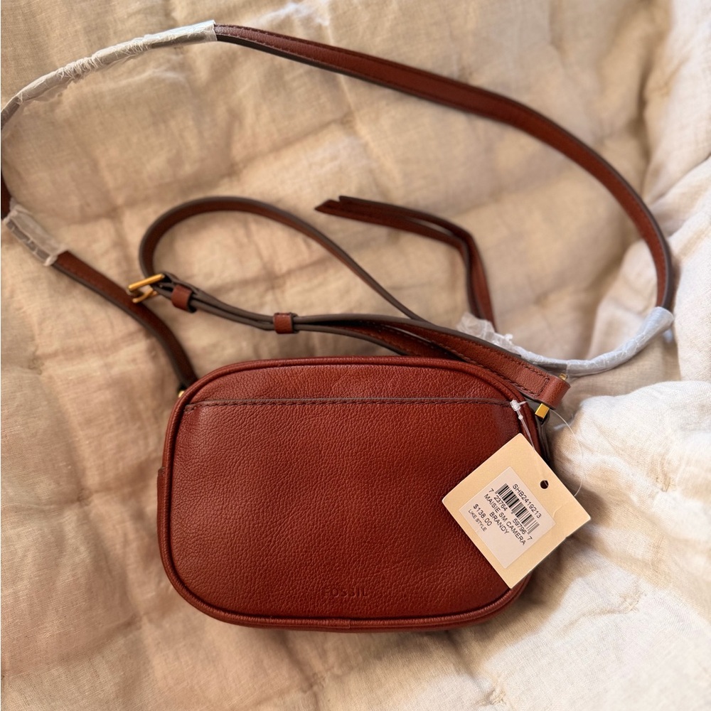 Fossil Tan Leather Shoulder Bag